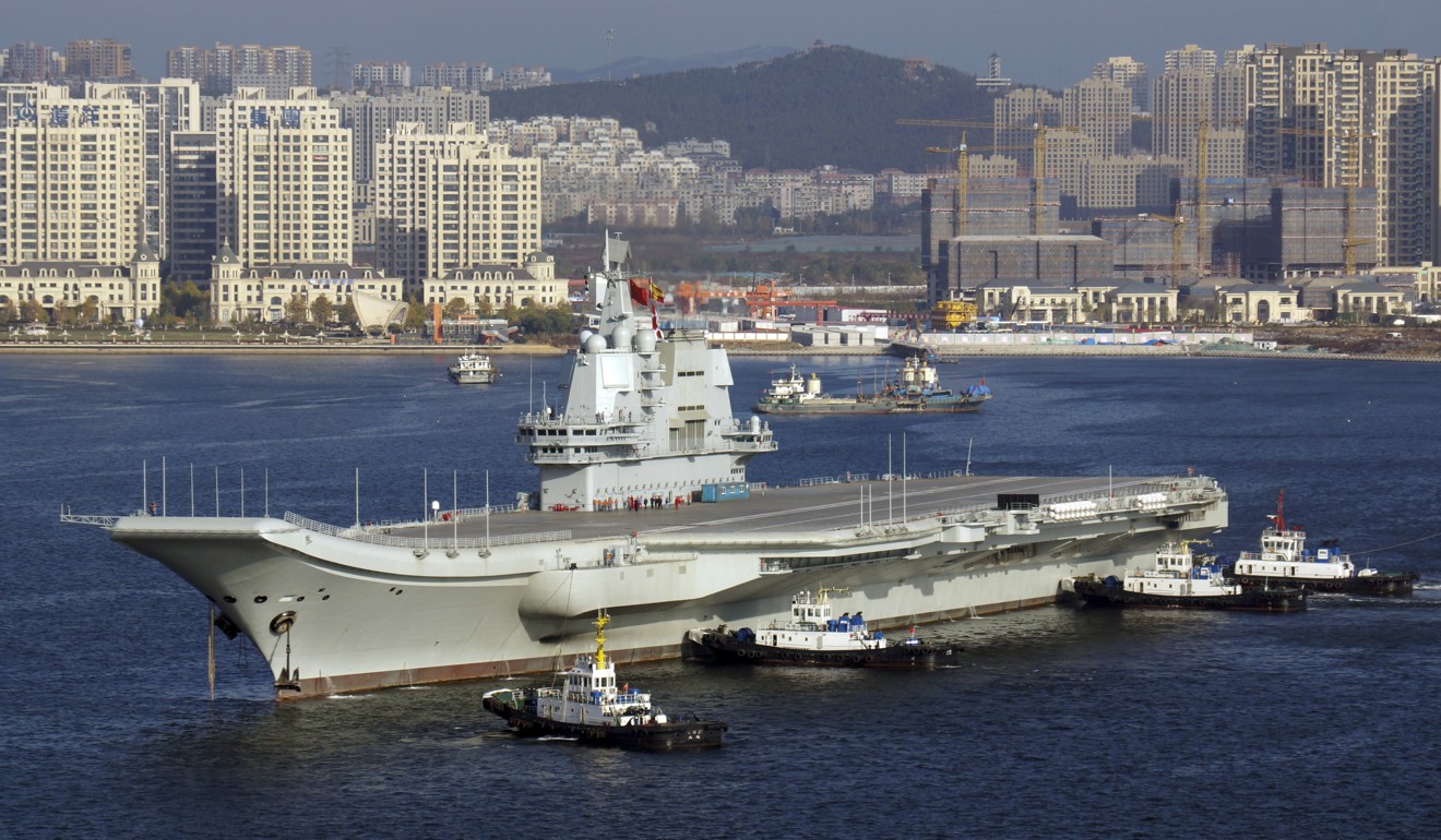 China’s Type 001A aircraft carrier has a “ski jump” that aircraft like the J-15 fighters use for take-off. Photo: Imaginechina