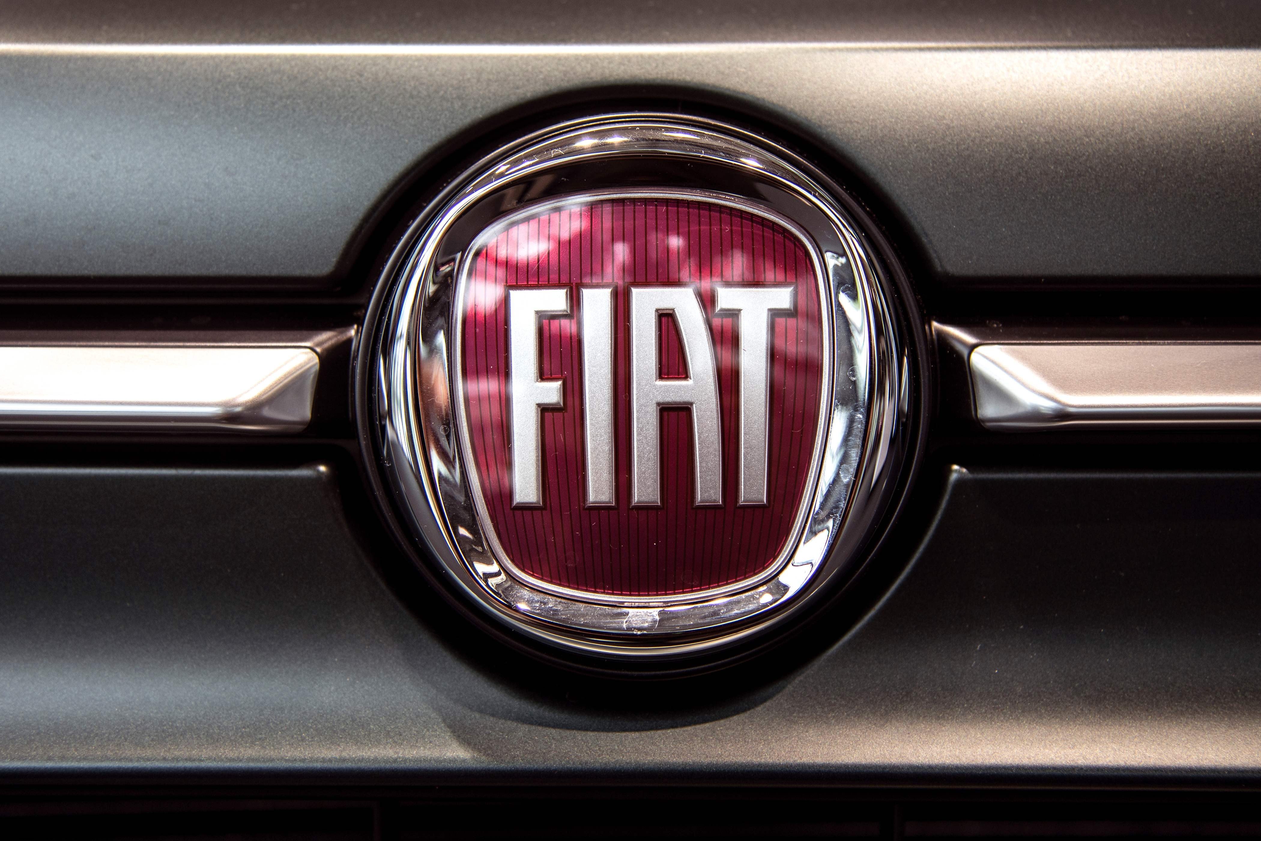 A Fiat logo at a car dealer in Turin on Monday. Photo: AFP