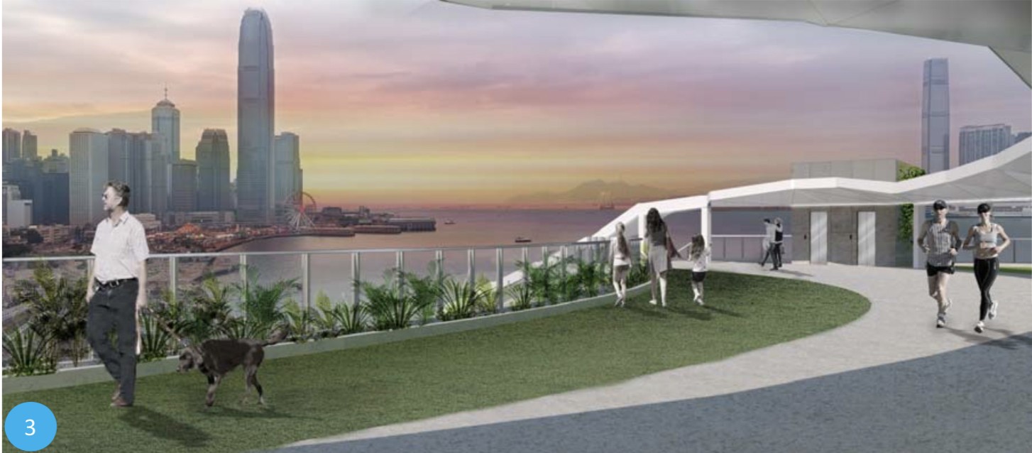 An artist’s depiction of the proposed West Landscaped Deck, which is expected to be completed by 2024. Photo: Handout