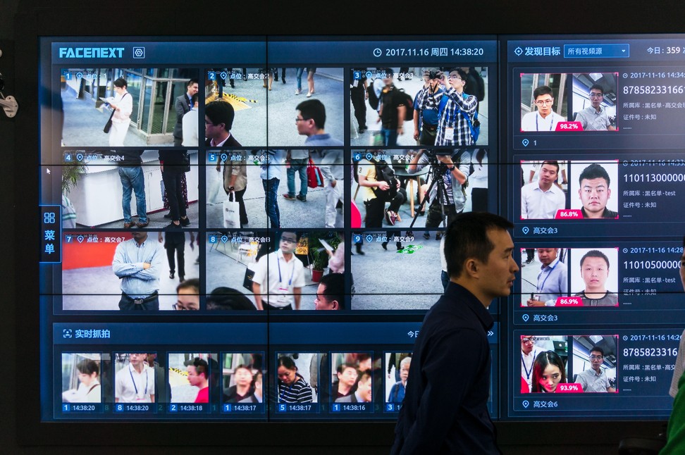Face recognition surveillance technology at a hi-tech fair in Shenzhen. Photo: Alamy