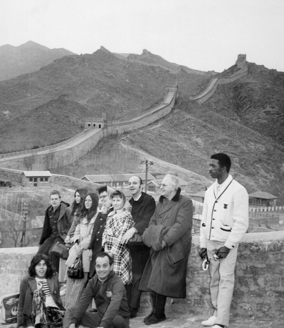 American players and officials at the Great Wall. Photo: AFP