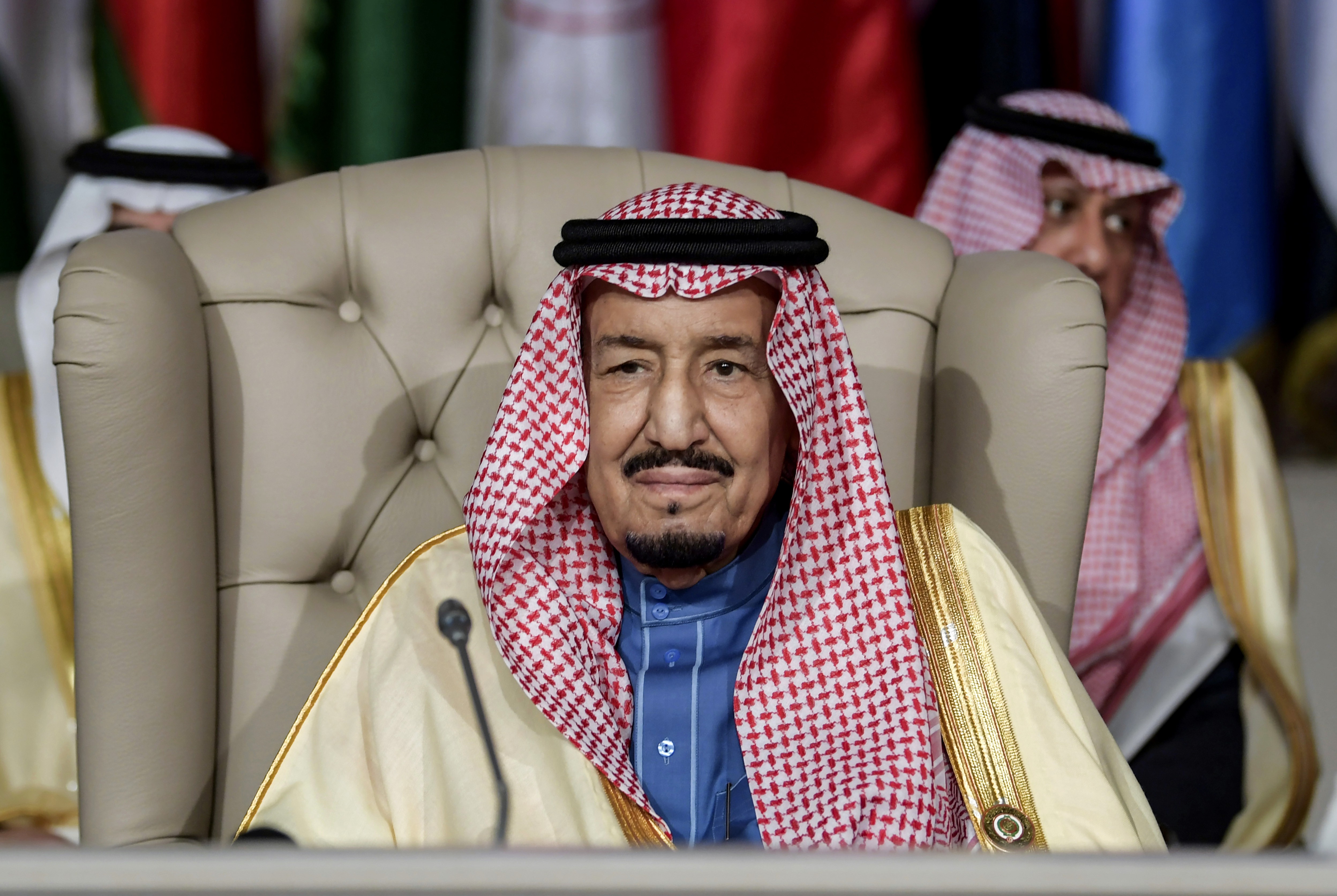 Saudi King Salman opened the Arab summit with a call for a “decisive and repelling stand” that would stop alleged Iranian aggression. Photo: AP