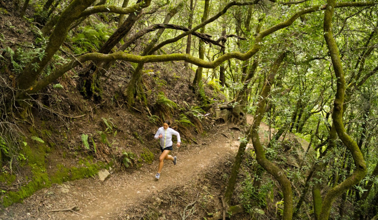 Vogel trail running ahead of her trip. Photo: GU Energy/Roxanne Vogel