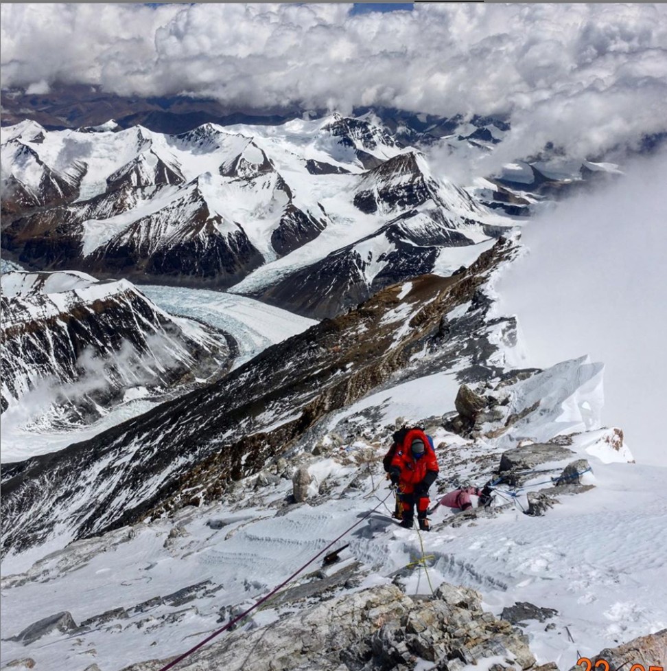 Vogel on her way to the summit of Everest on May 22. Photo: Instagram/roxymtngirl