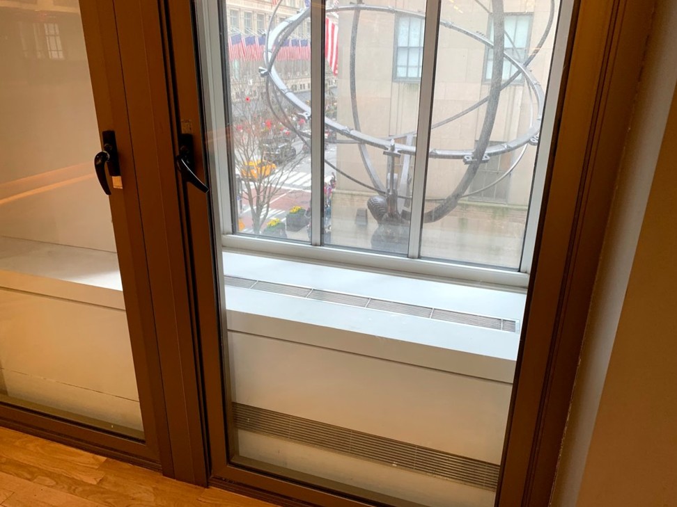 You can see Rockefeller Center’s famous Atlas statue from the gym’s group fitness studio. Photo: Business Insider