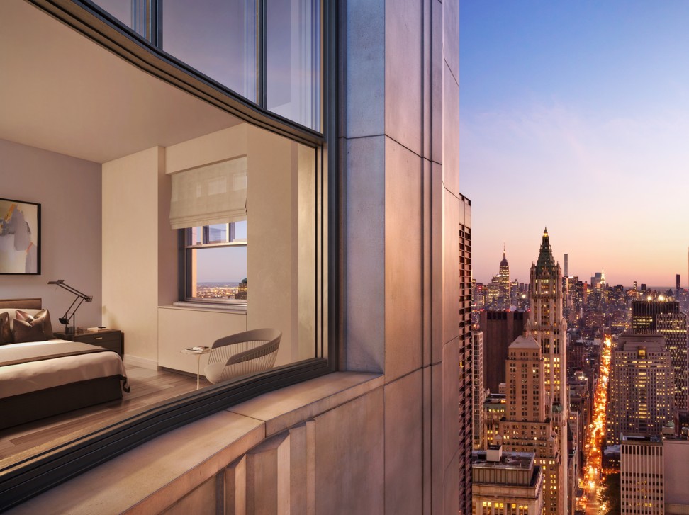 A bedroom view from One Wall Street in New York’s Lower Manhattan