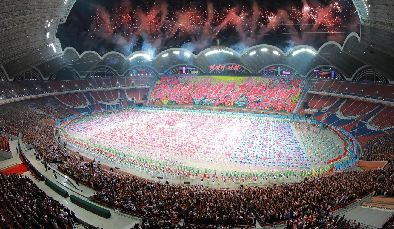 A ‘Mass Games’ artistic and gymnastics display in Pyongyang. Photo: AFP