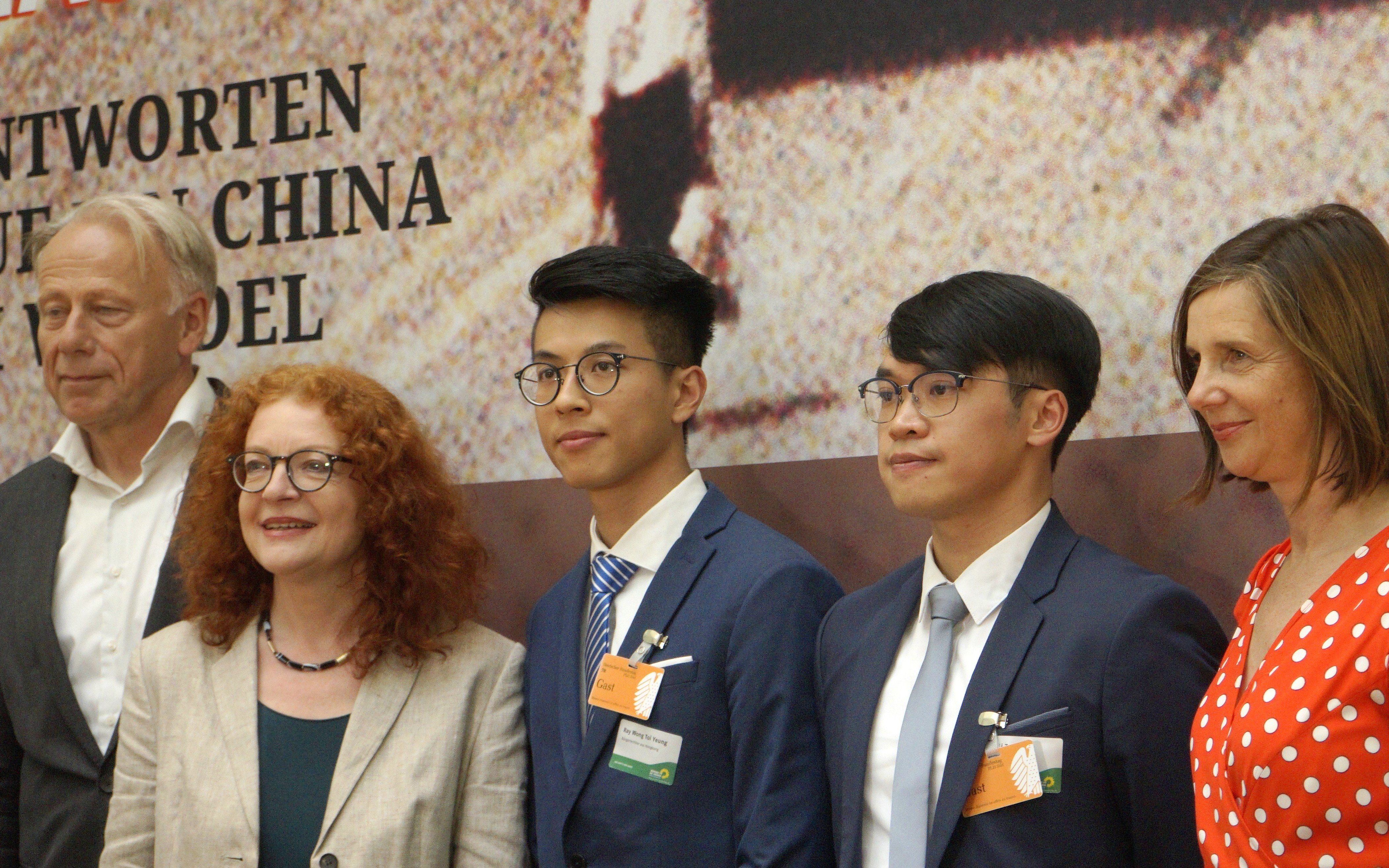 Ray Wong (third from left) and Alan Li (second from right) pictured at an event organised by the German Green Party to mark the 30th anniversary of the Tiananmen crackdown. Photo: Cherie Chan