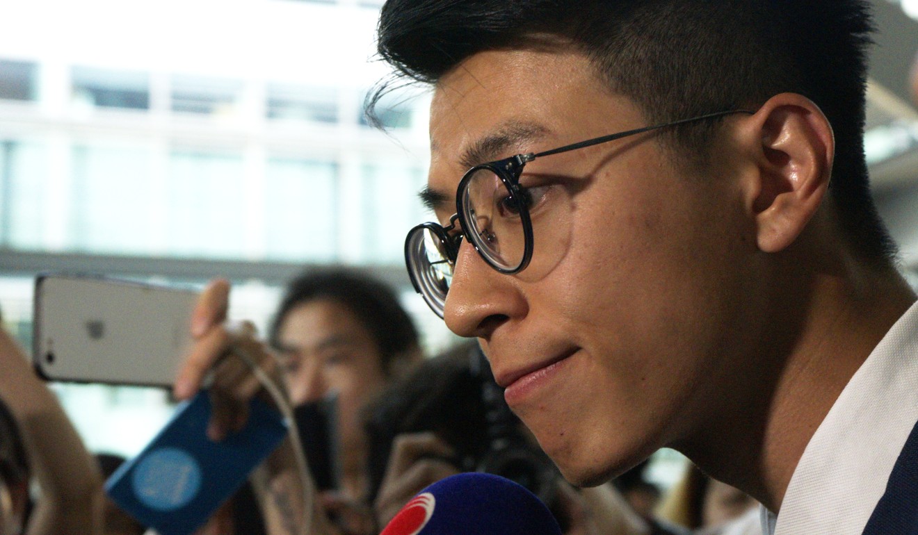 Ray Wong speaks to the media about his asylum application. Photo: Cherie Chan