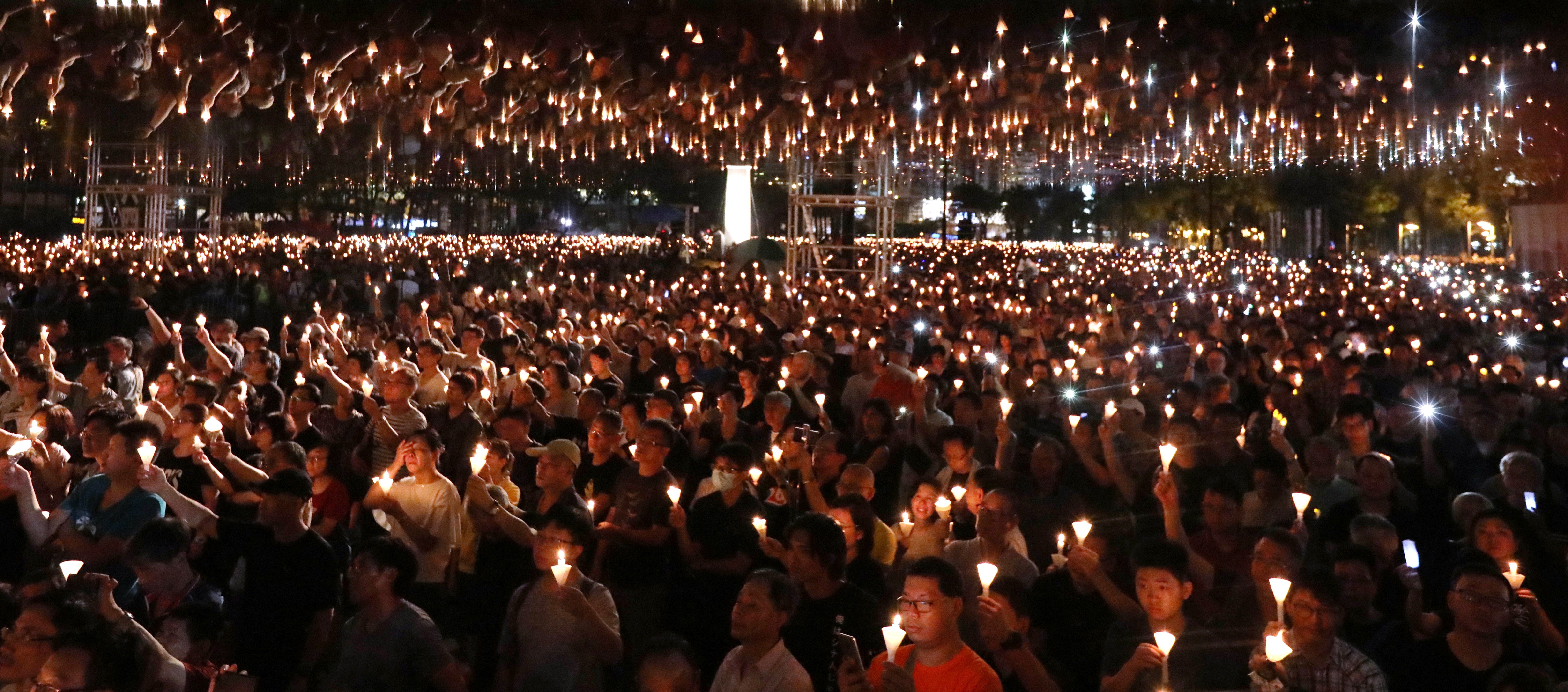 The 30th anniversary June 4 candlelight vigil at Victoria Park drew 180,000 people, according to organisers. Photo: Felix Wong