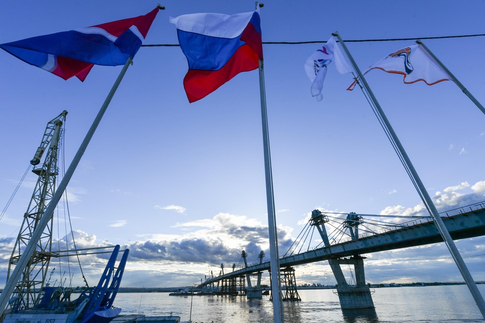 The bridge over the Amur River is expected to have a traffic capacity of 300,000 vehicles and 3 million people per year. Photo: ITAR-TASS News Agency/Alamy Live News