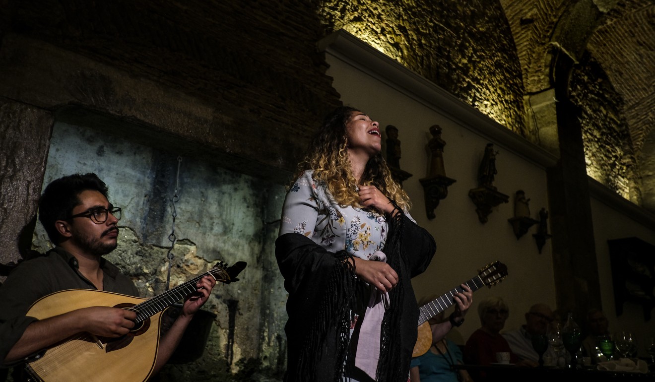 Vania Duarte sings at her fado hall, the Casa de Linhares in Lisbon. Photo: AFP