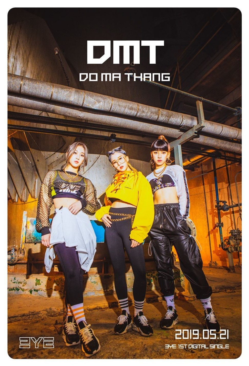 3YE – made up of Ha-eun, Yuji and Yurim – pictured in the official poster for its May 21 debut release, “Do Ma Thang’. Photo: Fortune Entertainment