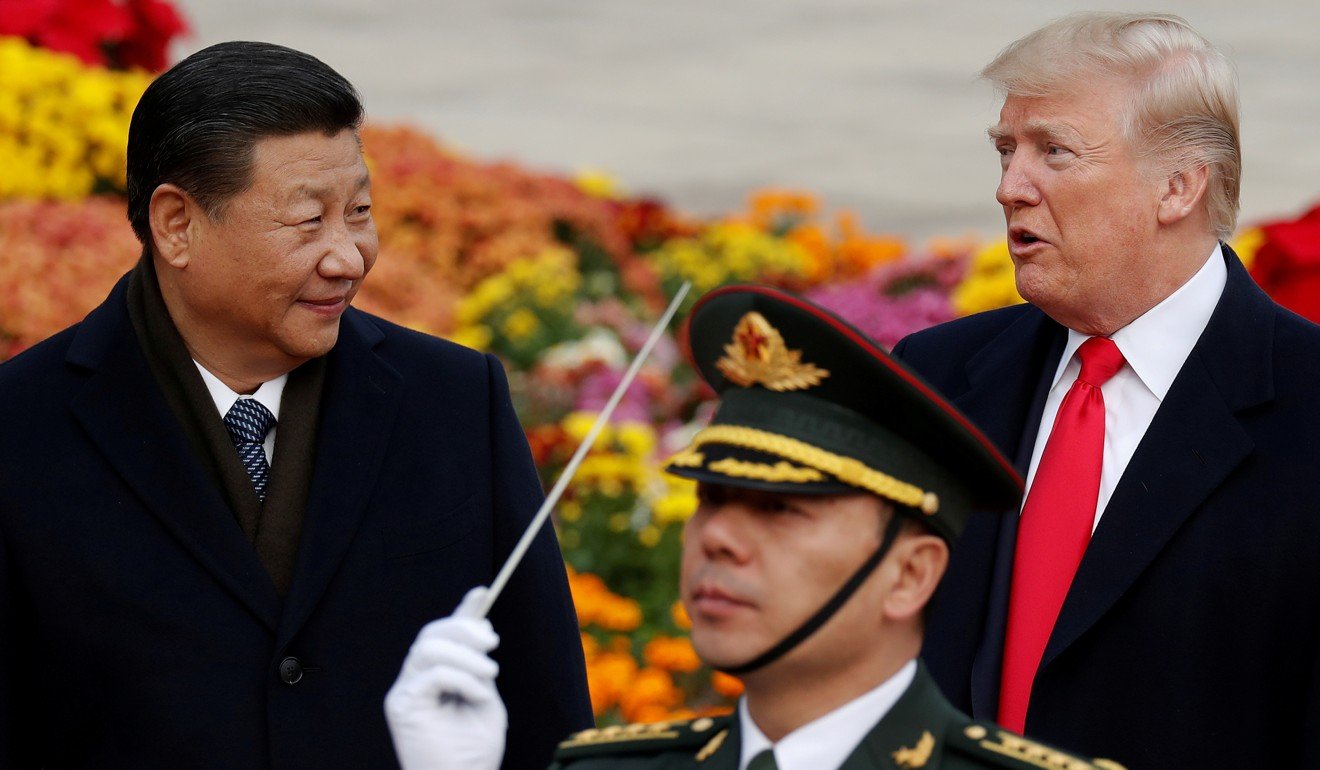 Chinese President Xi Jinping and Trump during the US president’s Beijing visit in November 2017. The two leaders’ latest meeting is expected to take place on the sidelines of the G20 summit in Japan in three weeks. Photo: Reuters