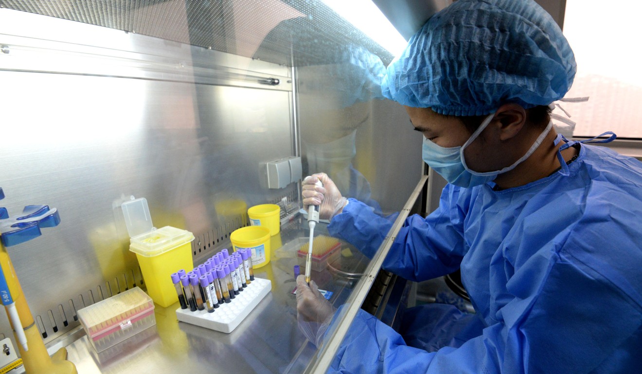 Staff test the HIV antibody at the Aids laboratory in Handan, Hebei province, China. Photo: Alamy