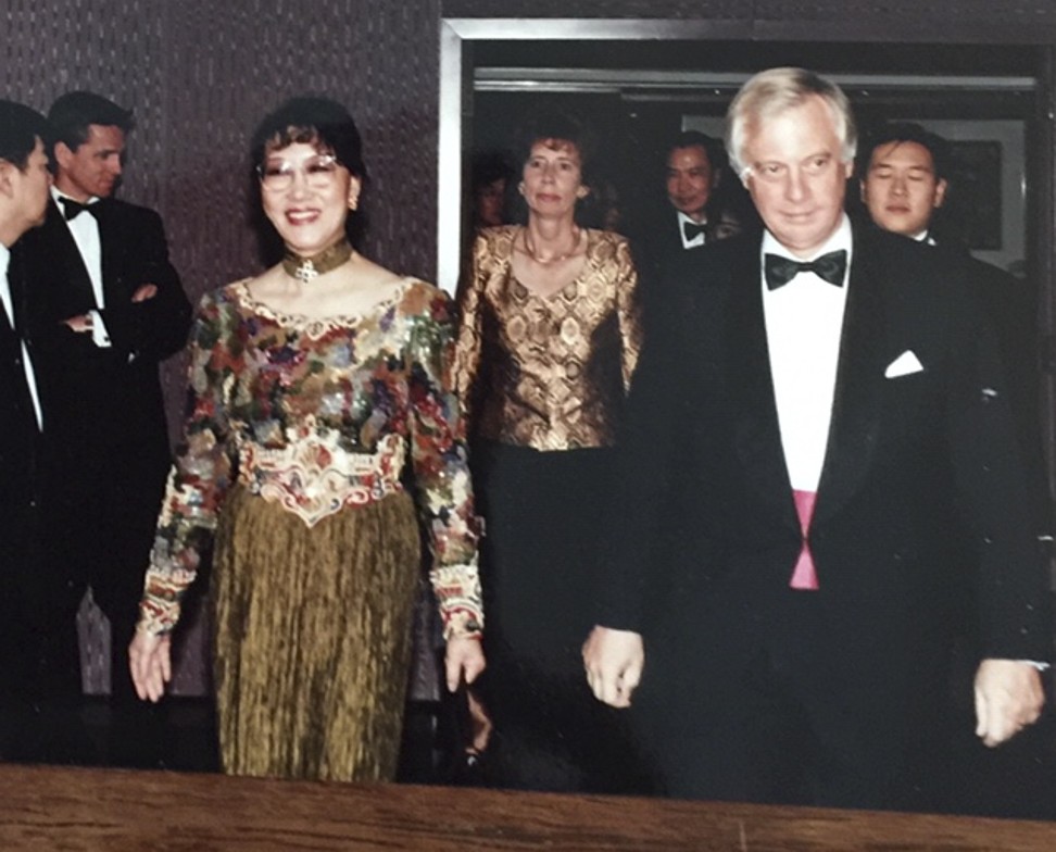 Wong with the last governor of Hong Kong, Chris Patten. Photo: Elizabeth Wong Chien Chi-lien
