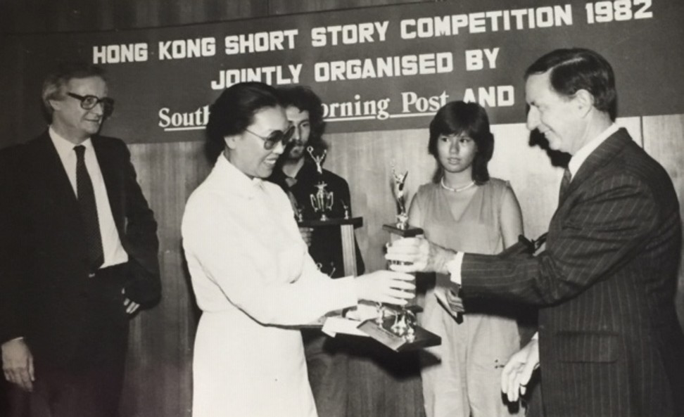 Wong winning a prize in a short story competition organised by the South China Morning Post and RTHK, in 1982. Photo: courtesy of Elizabeth Wong Chien Chi-lien