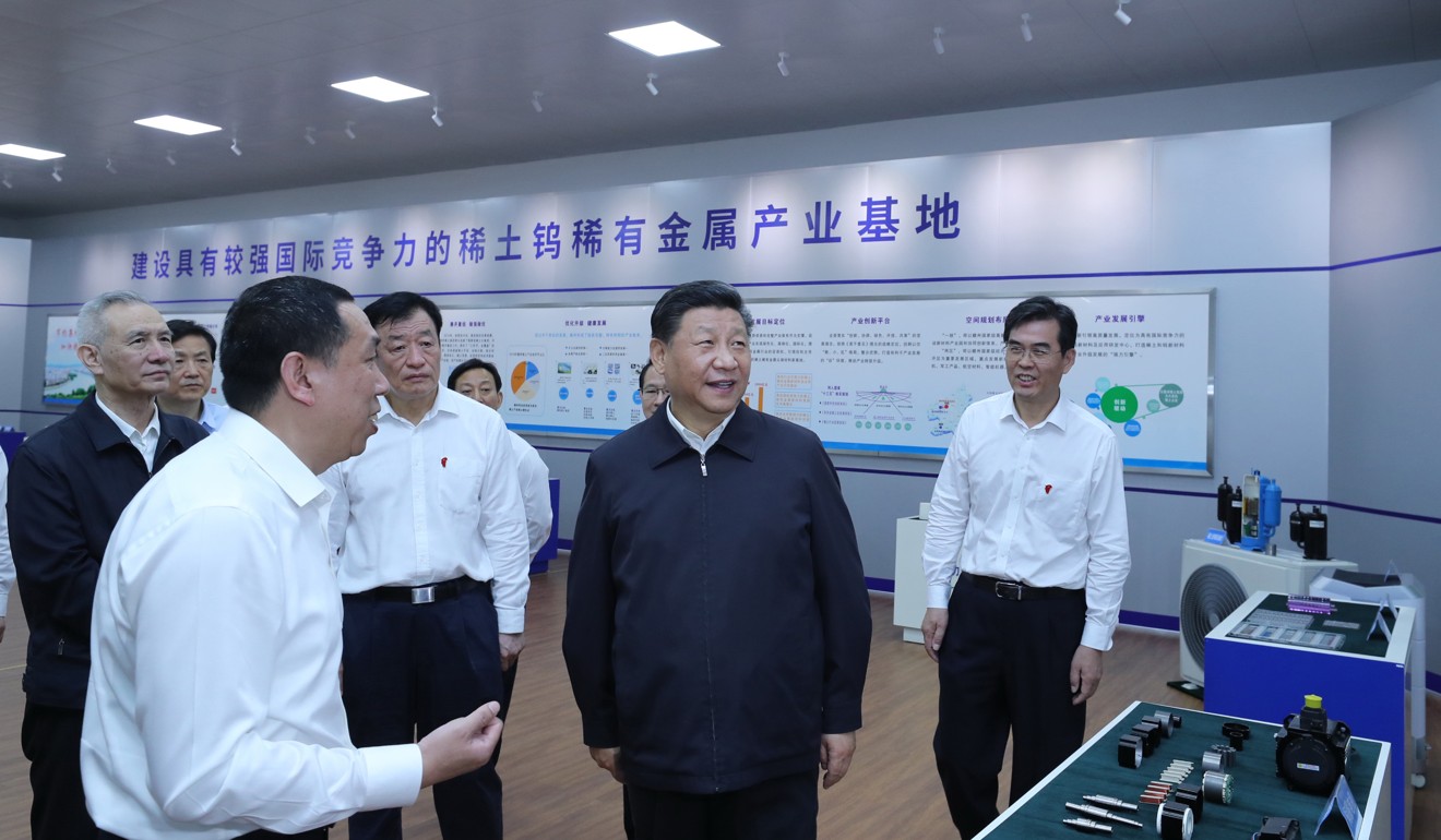 Chinese President Xi Jinping visits a rare earths plant in Jiangxi last month. Photo: Xinhua