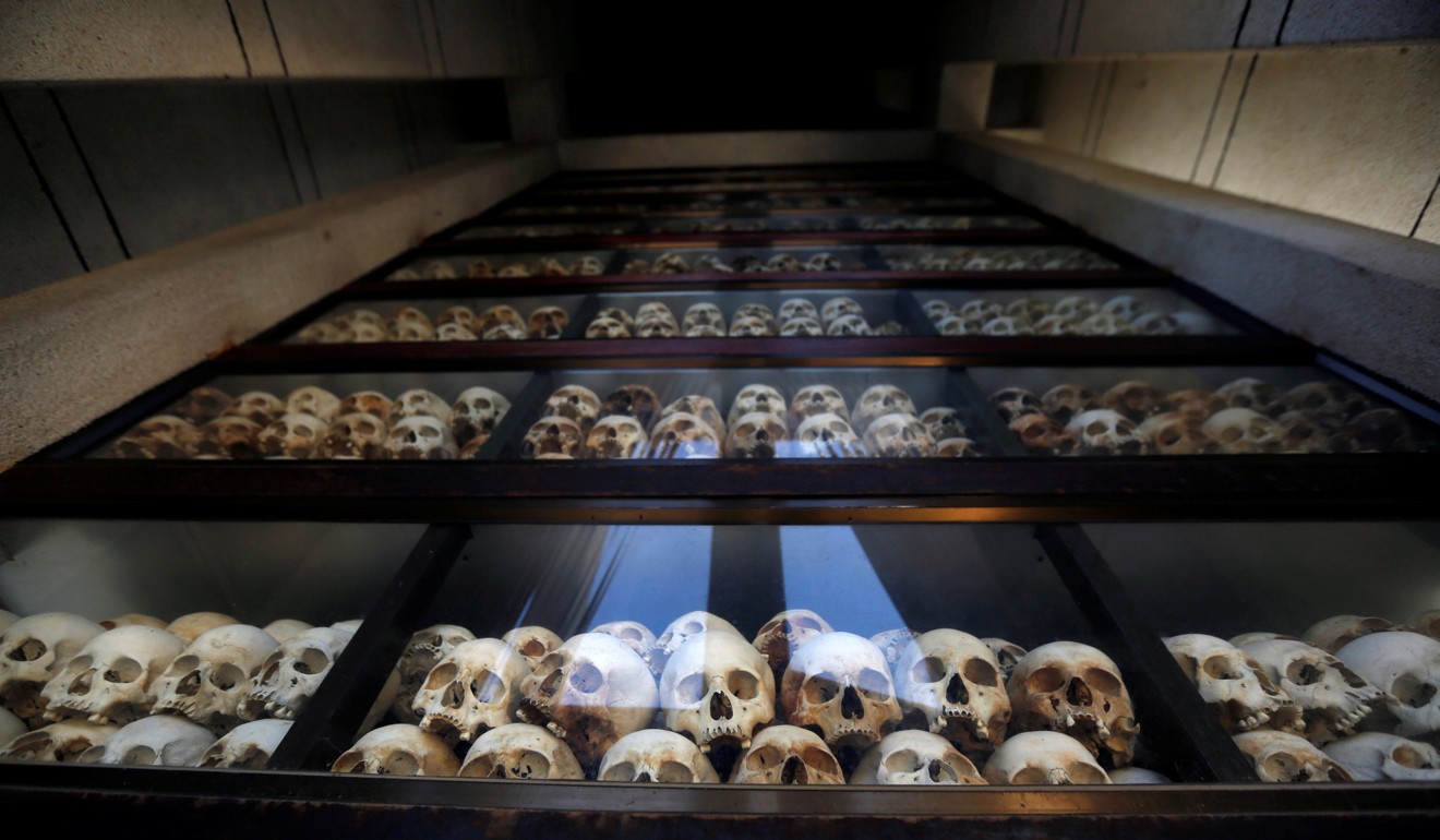 Skulls of more than 8,000 Khmer Rouge victims at the Choeung Ek memorial on the outskirts of Phnom Penh, Cambodia. Photo: Reuters