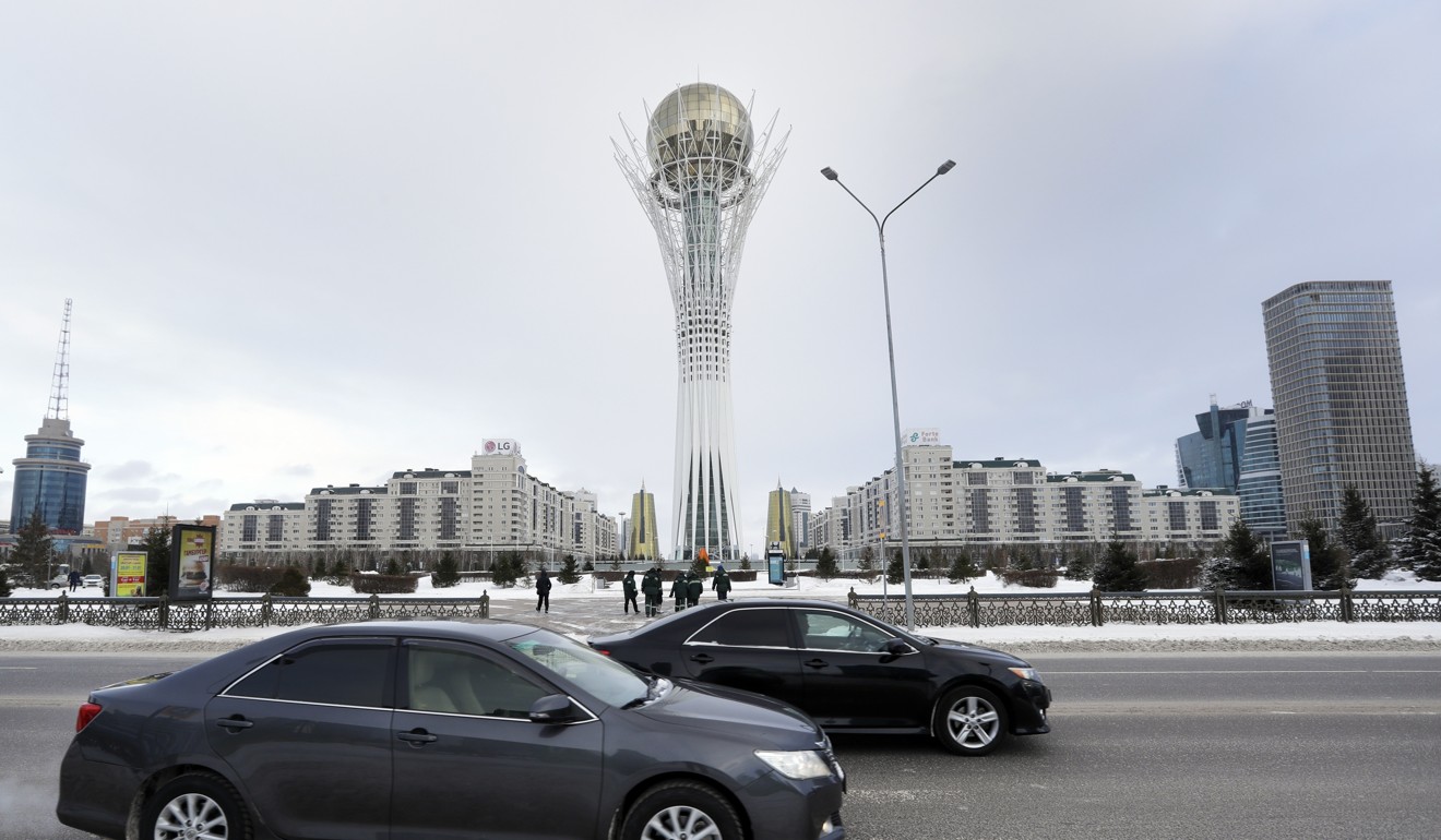Cars drive through the centre of Nur-Sultan, formerly known as Astana. Photo: AP