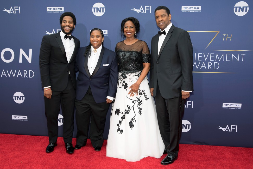 Denzel Washington and his family arrive at last Thursday’s 47th AFI Life Achievement Award gala honouring him in Los Angeles, California. Photo: Reuters