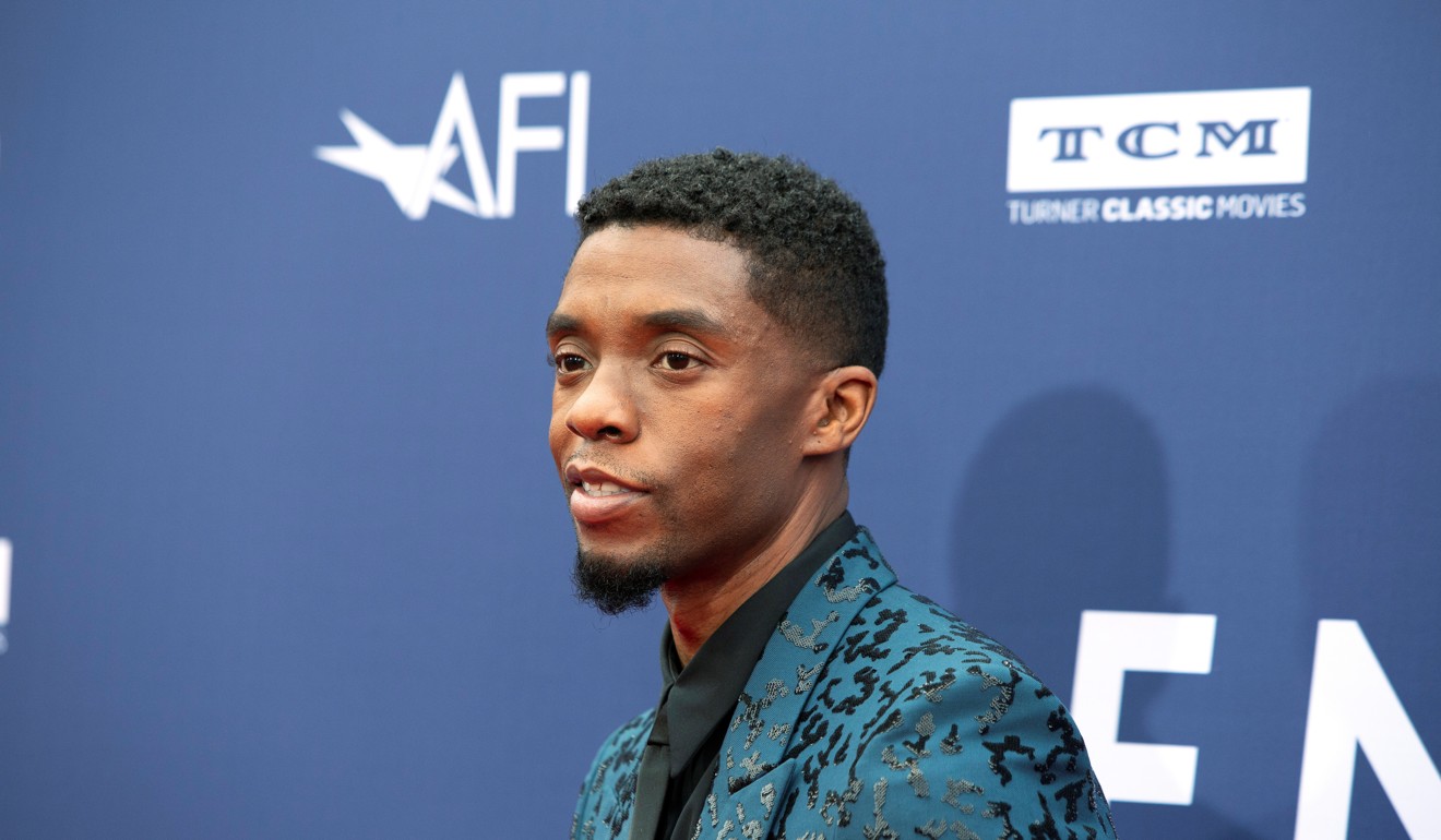 Chadwick Boseman, the star of Black Panther, arrives at last Thursday’s 47th AFI Life Achievement Award gala in Los Angeles, California. Photo: Thursday