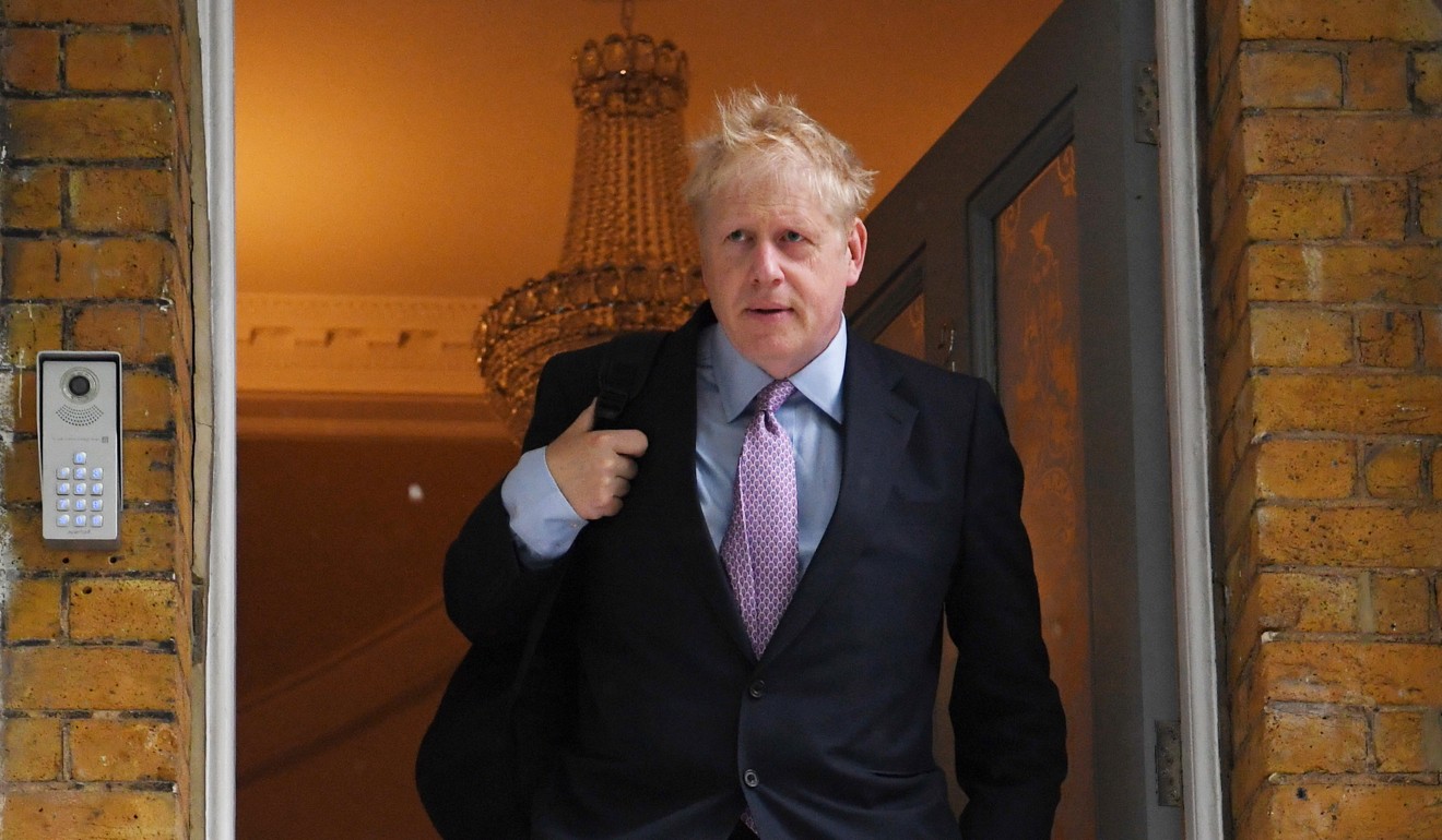 Former British foreign secretary Boris Johnson leaving his house in south London on Monday. Photo: EPA-EFE
