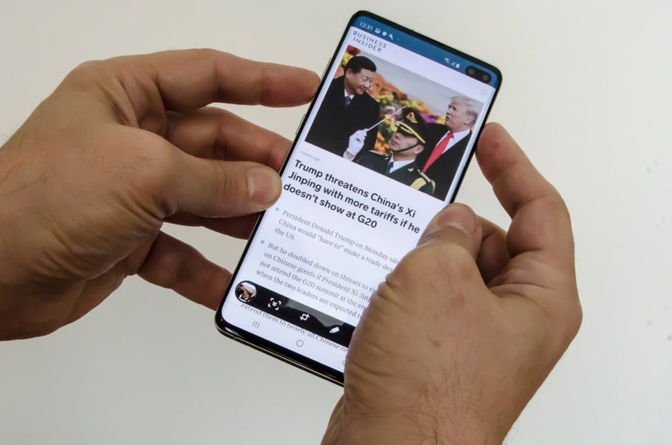 You can take a screenshot on the Galaxy S10 by pressing the volume down and power buttons. Photo: Business Insider