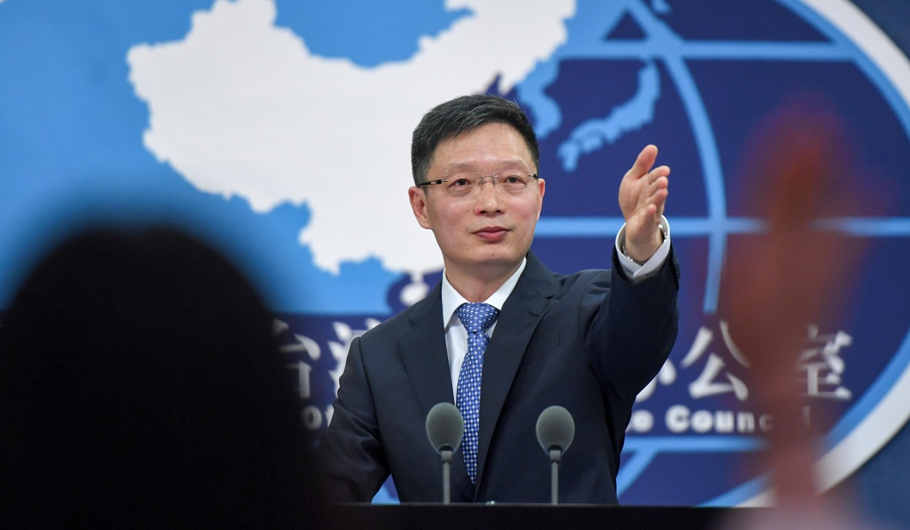 Taiwan Affairs Office spokesman An Fengshan challenged Taipei’s “unreasonable restrictions” on people attending the forum in Xiamen. Photo: Xinhua