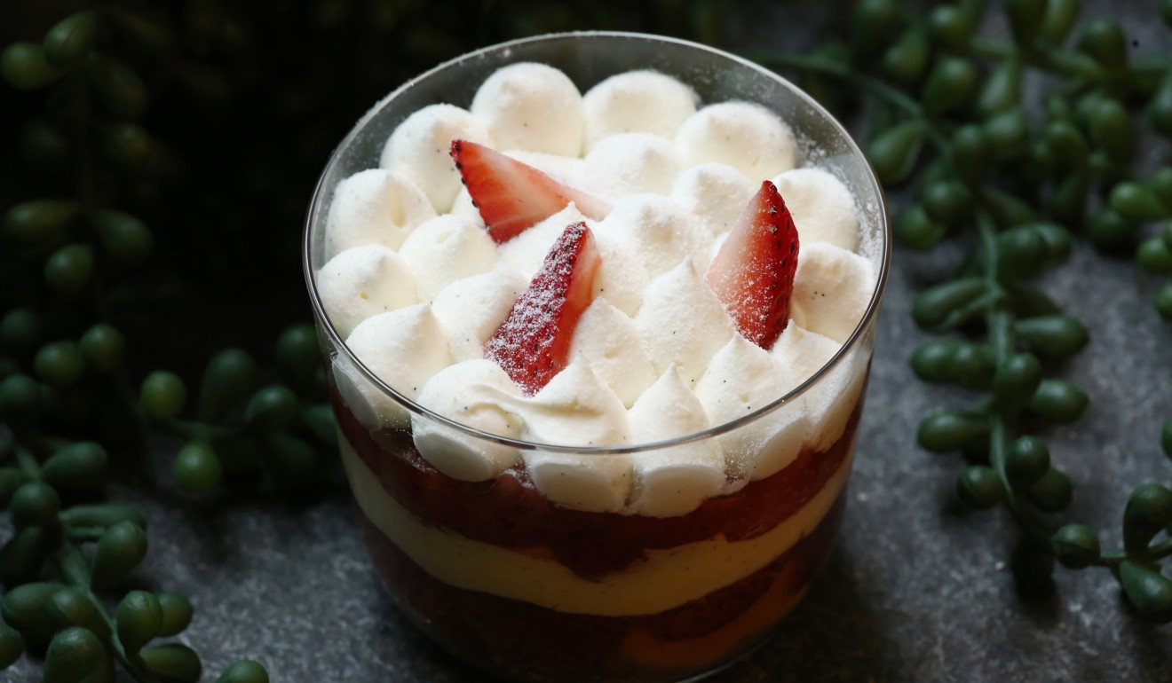 Strawberry and sherry trifle. Photo: Jonathan Wong