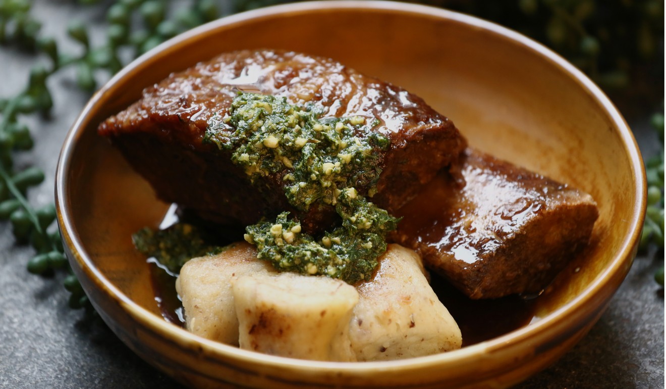 Beef short rib with bone marrow gnocchi. Photo: Jonathan Wong