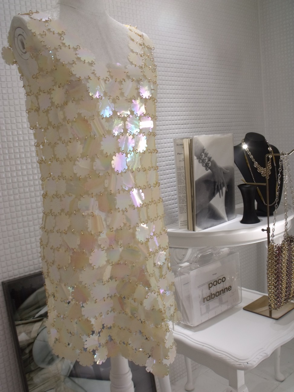 A vintage Paco Rabanne dress and accessories at Tokyo’s Laila Tokio.