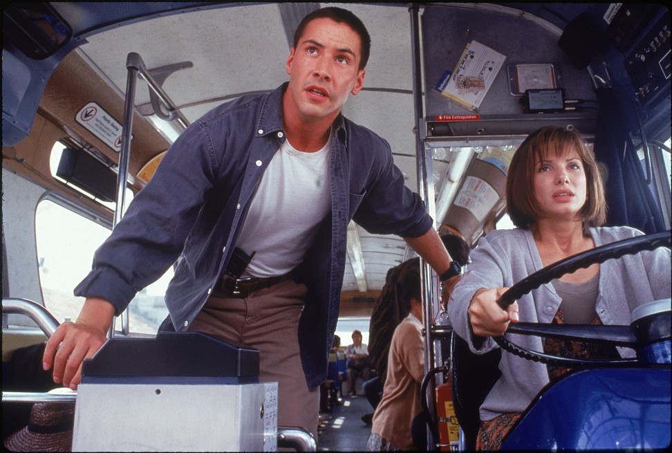 Keanu Reeves (left) with Sandra Bullock star in the 2004 action film, Speed.