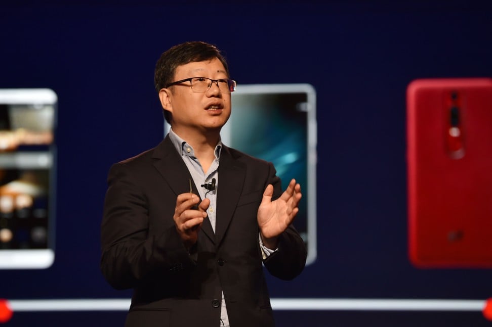 Shao Yang, chief strategy officer at Huawei Technologies’ consumer business group, speaks during the CES Asia 2019 trade show in Shanghai on June 11. Photo: Agence France-Presse