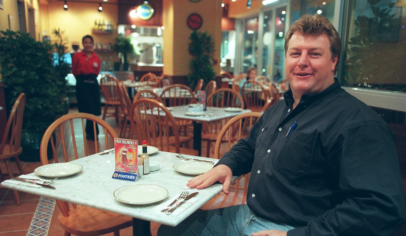 Wayne Parfitt at Pepperoni’s in 1999. Sai Kung residents recall him driving around the former fishing village personally delivering takeaway pizzas in the restaurant’s early years. Photo: SCMP