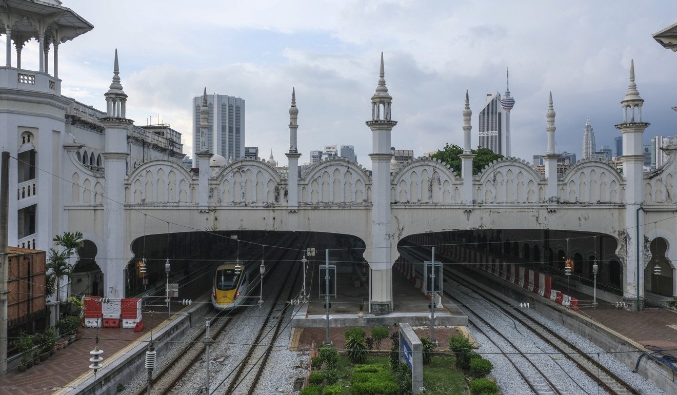 A train at the platform in Kuala Lumpur station. Photo: Peter Ford