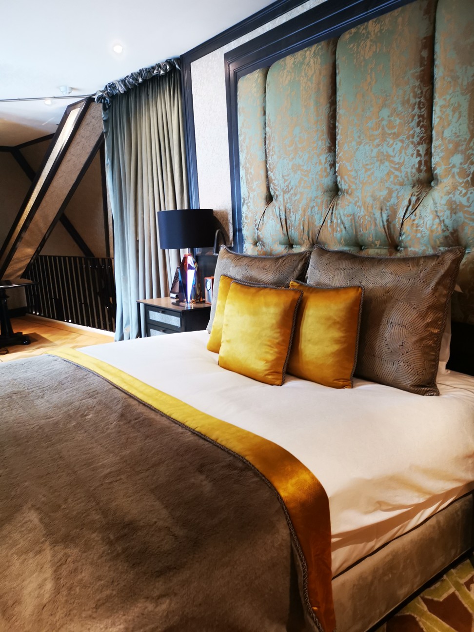 The master bedroom of the Rooftop Loft suite at Amsterdam’s Hotel TwentySeven.