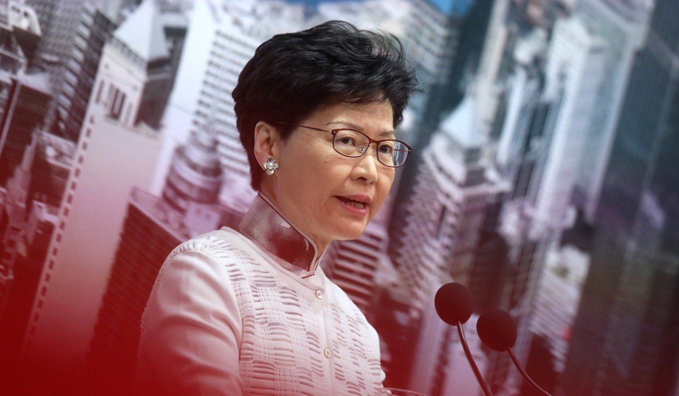 Carrie Lam announces the suspension of the extradition bill on Saturday. Photo: K.Y. Cheng