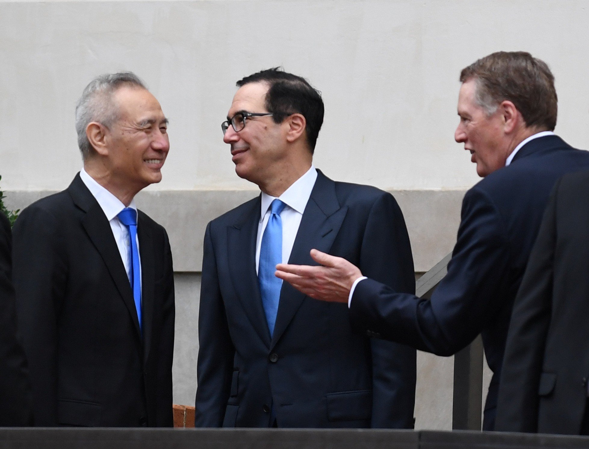 Chinese Vice-Premier Liu He, US Treasury Secretary Steven Mnuchin and US trade representative Robert Lighthizer. Photo: Reuters