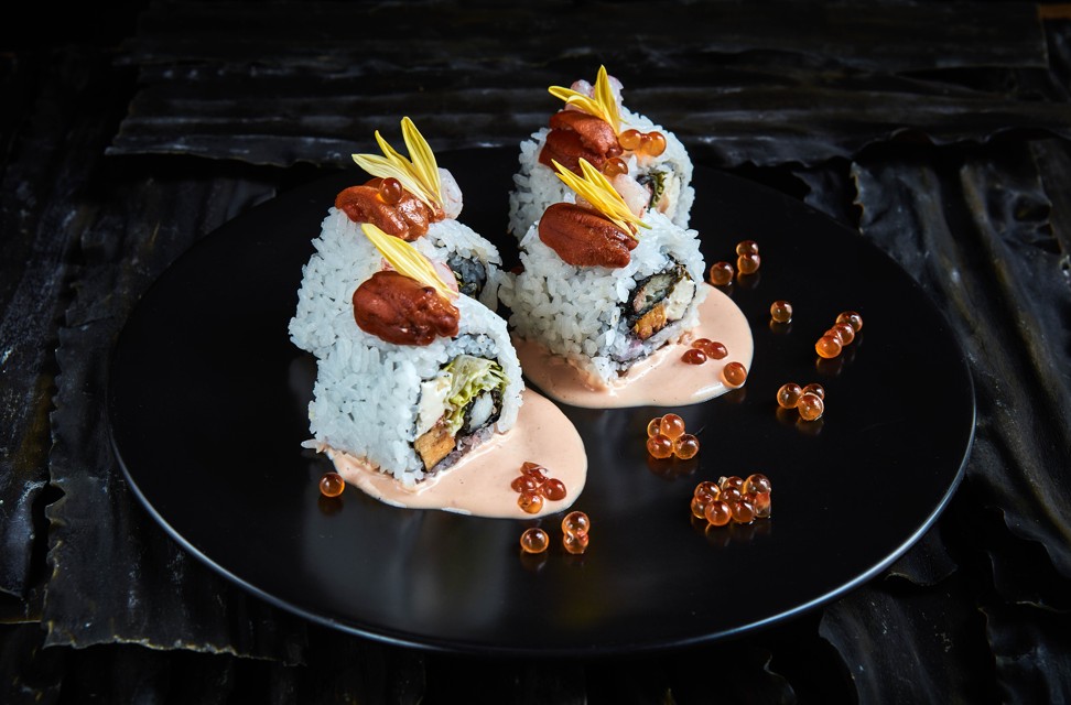 The signature sushi roll served at FUMI restaurant, which launches its new Sunday brunch menu from June 16 – Father’s Day