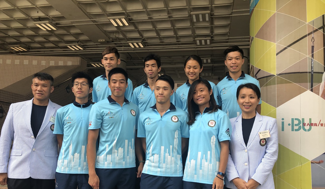 The Hong Kong athletics delegation for the University Games. Photo: Chan Kin-wa