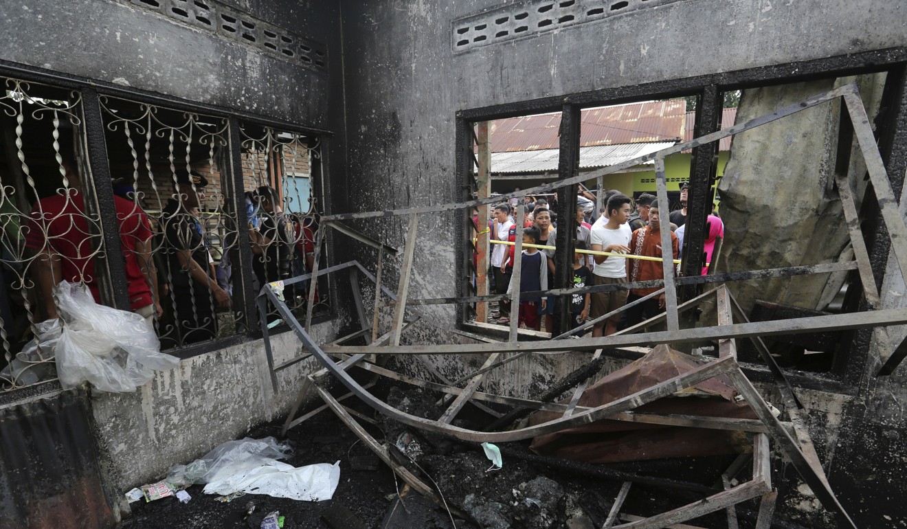 A fire razed through a match factory in North Sumatra, Indonesia. Photo: AP