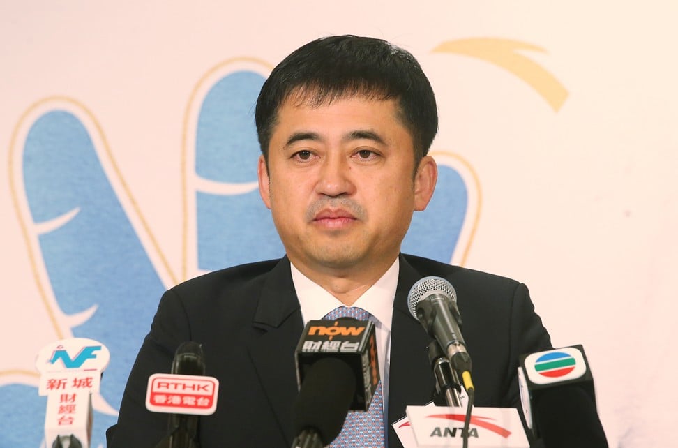 Anta Sports Products Limited’s chairman and chief executive Ding Shizhong, during the company’s 2017 interim results announcement in Hong Kong on 15 August 2017. Photo: David Wong