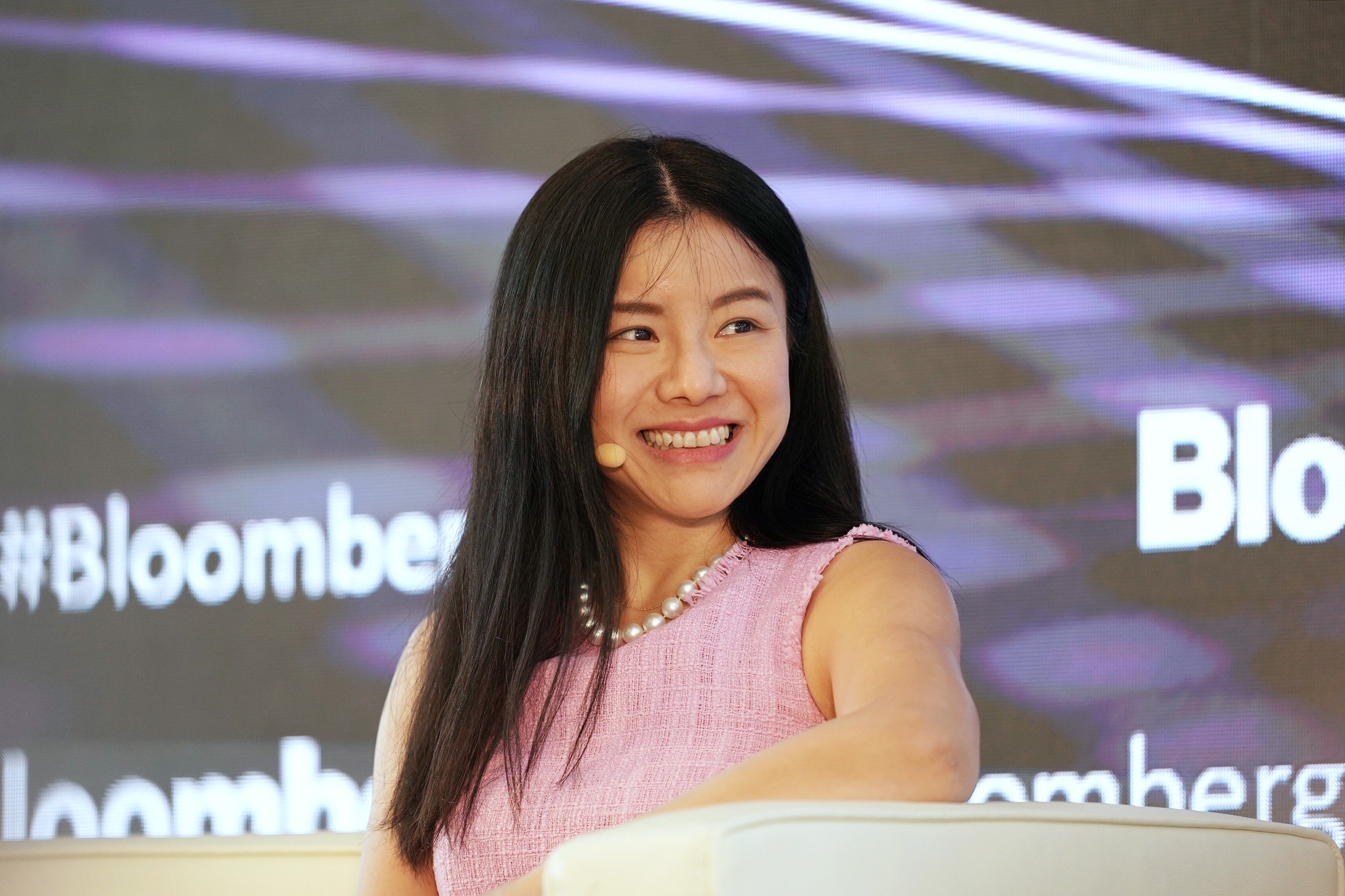 Esther Wong, managing director and head of strategic investments at SenseTime Group, speaks during a panel session at the Bloomberg Invest Asia forum in Hong Kong on March 21. Photo: Bloomberg