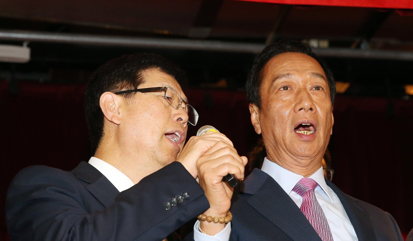 Liu Young-way (left) and Terry Gou in a photo dated 21 June 2019. Photo: CNA