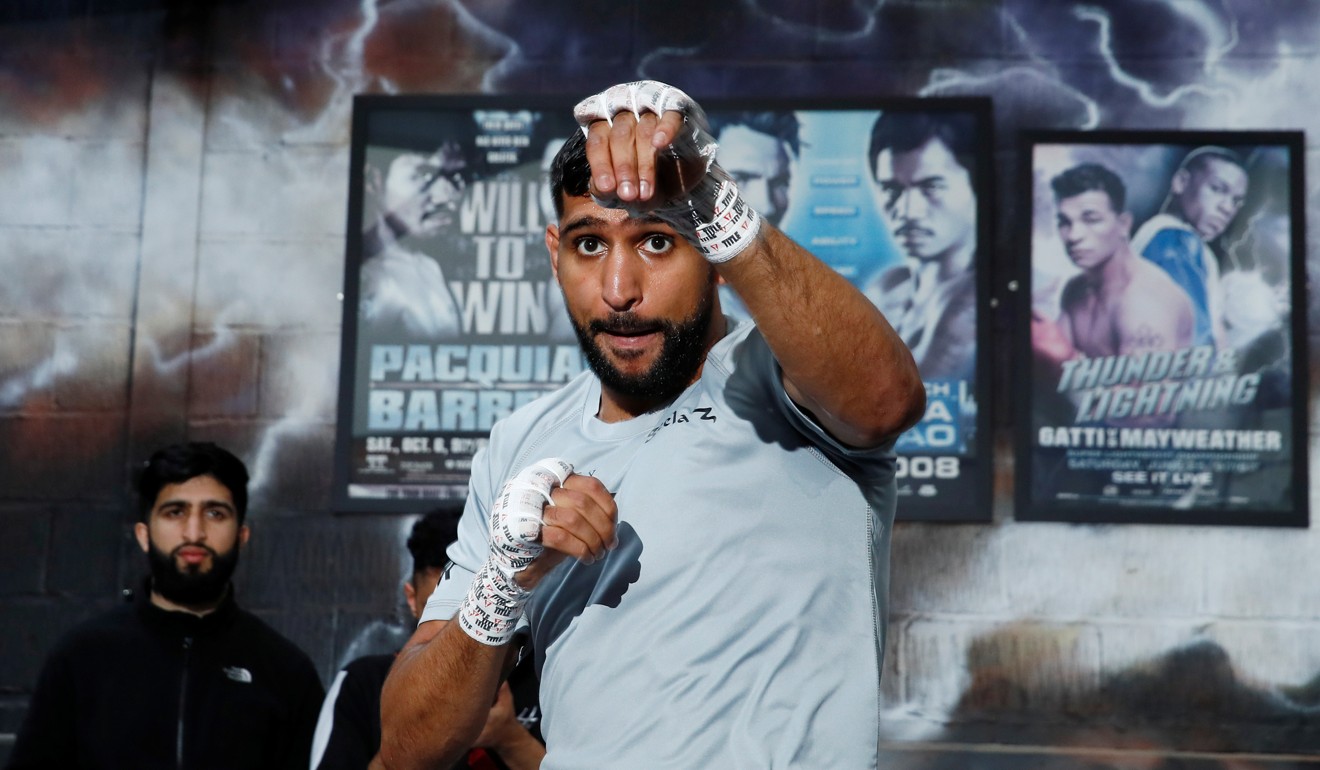 Amir Khan during a media workout in Bolton, England. Photo: Reuters