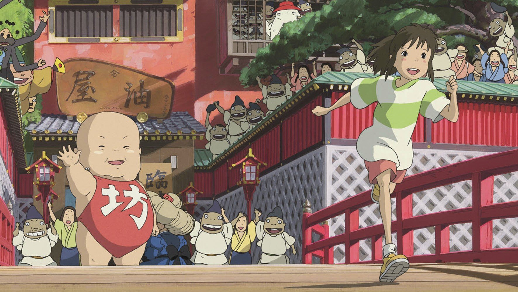 In a scene from Hayao Miyazaki’s 2001 film Spirited Away, Chihiro (voiced for its China run by Zhou Dongyu) runs away after being released from a resort for supernatural beings. The film has broken box office records in China.