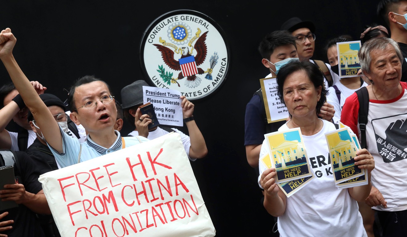 Protesters march to different foreign consulates in the city. Photo: K. Y. Cheng