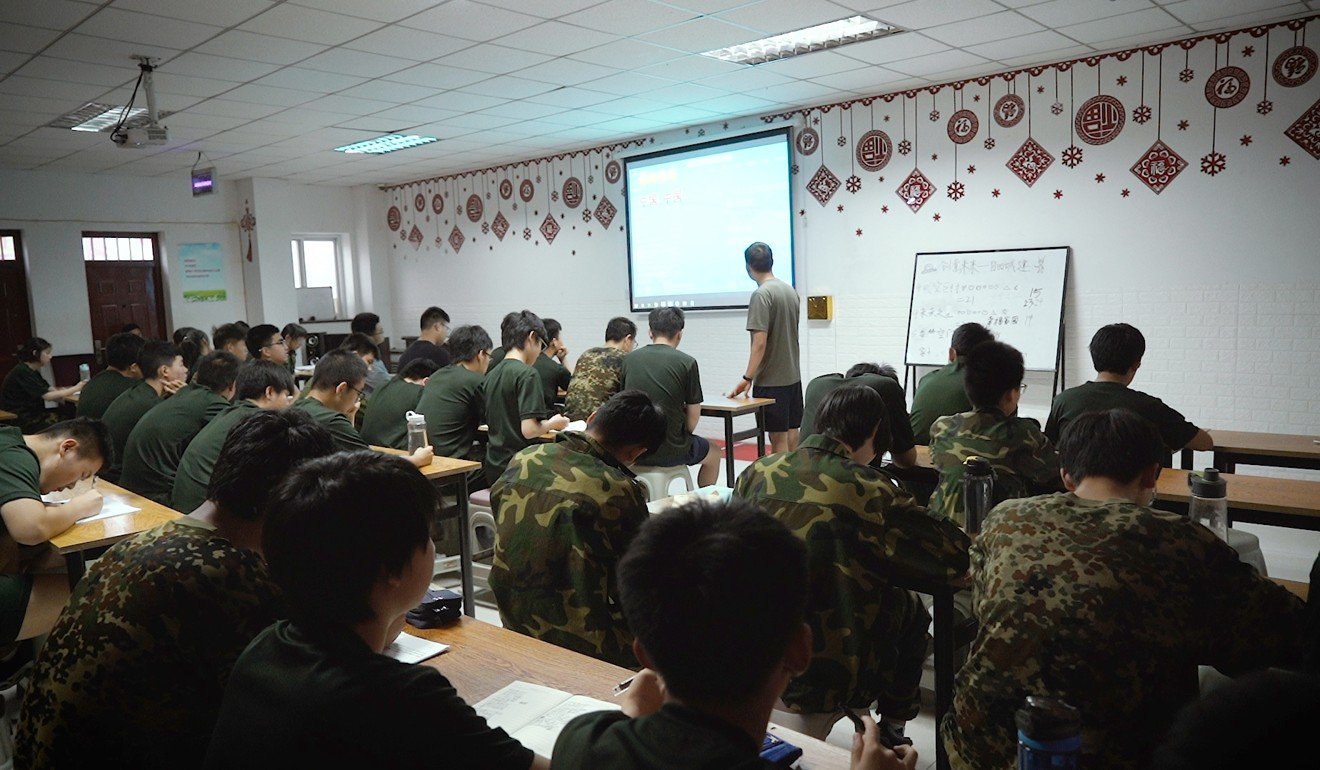 The Adolescent Psychological Development Base offers a range of treatments – physical, emotional and sometimes medical. Young addicts also learn military songs. Photo: Lea Li
