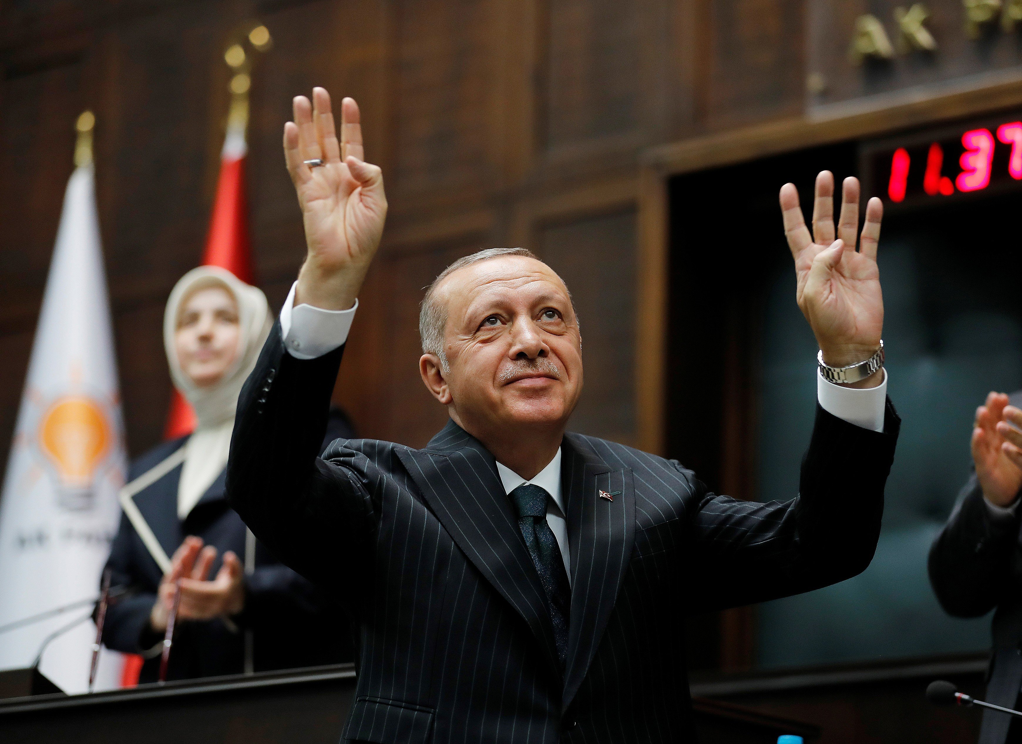 Turkish President Recep Tayyip Erdogan at the parliament in Ankara on June 25. Photo: Reuters